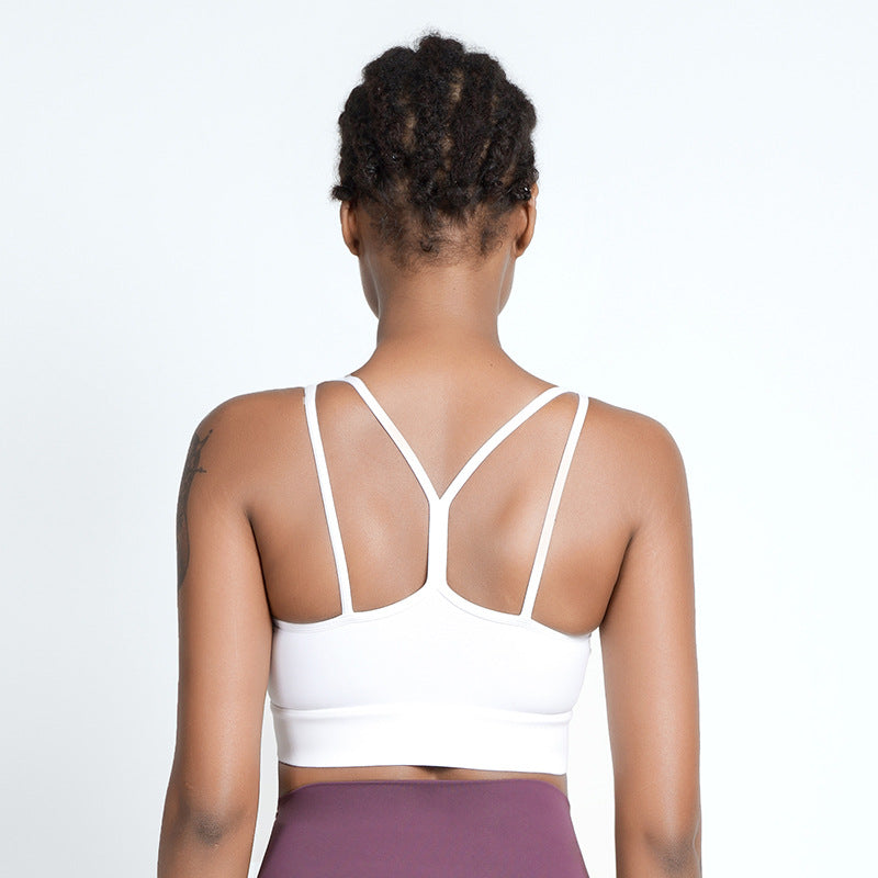 High support spaghetti strap bra