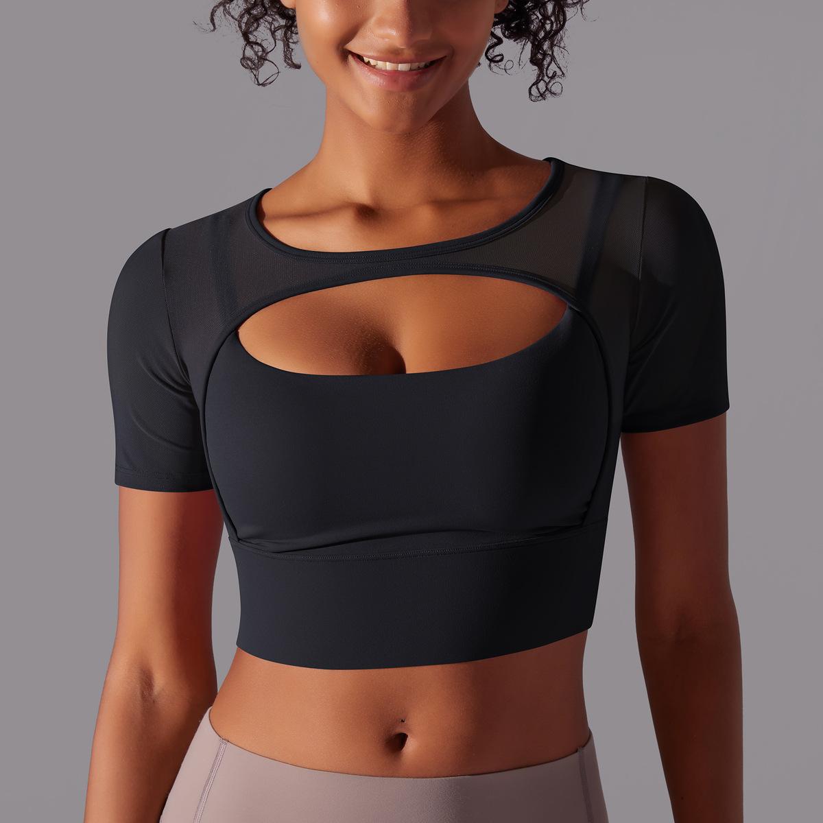 Mesh sleeve high support top