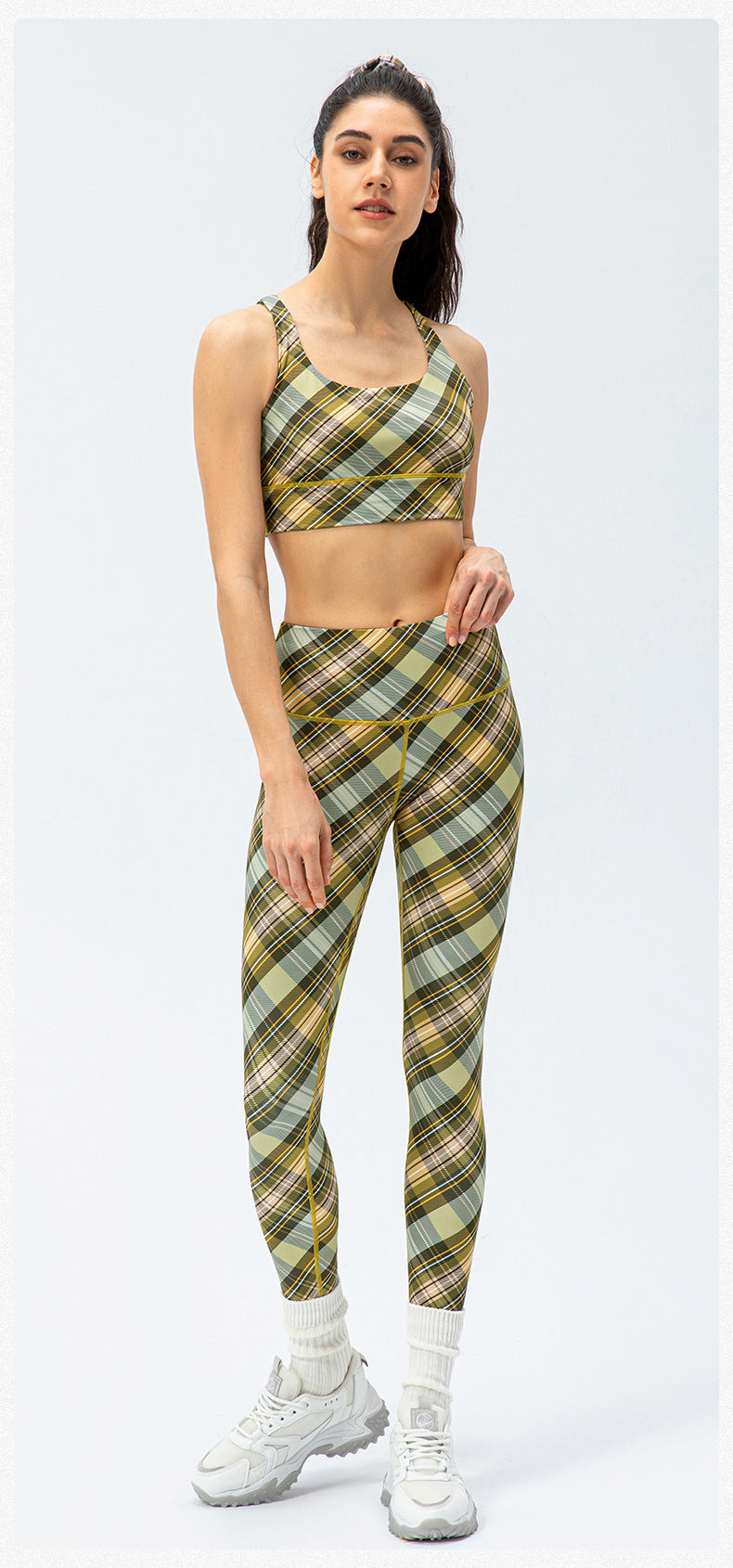 Plaid sports bra