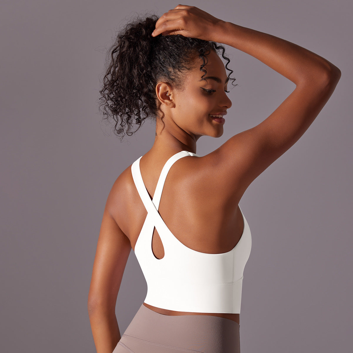High support cross back bra