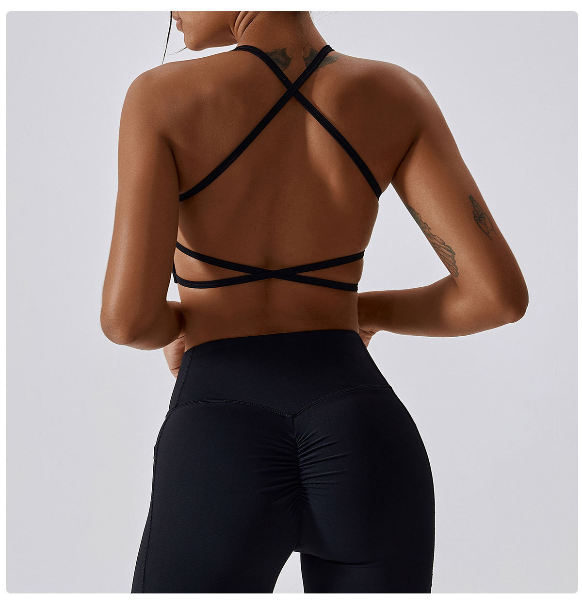Cross back sports bra