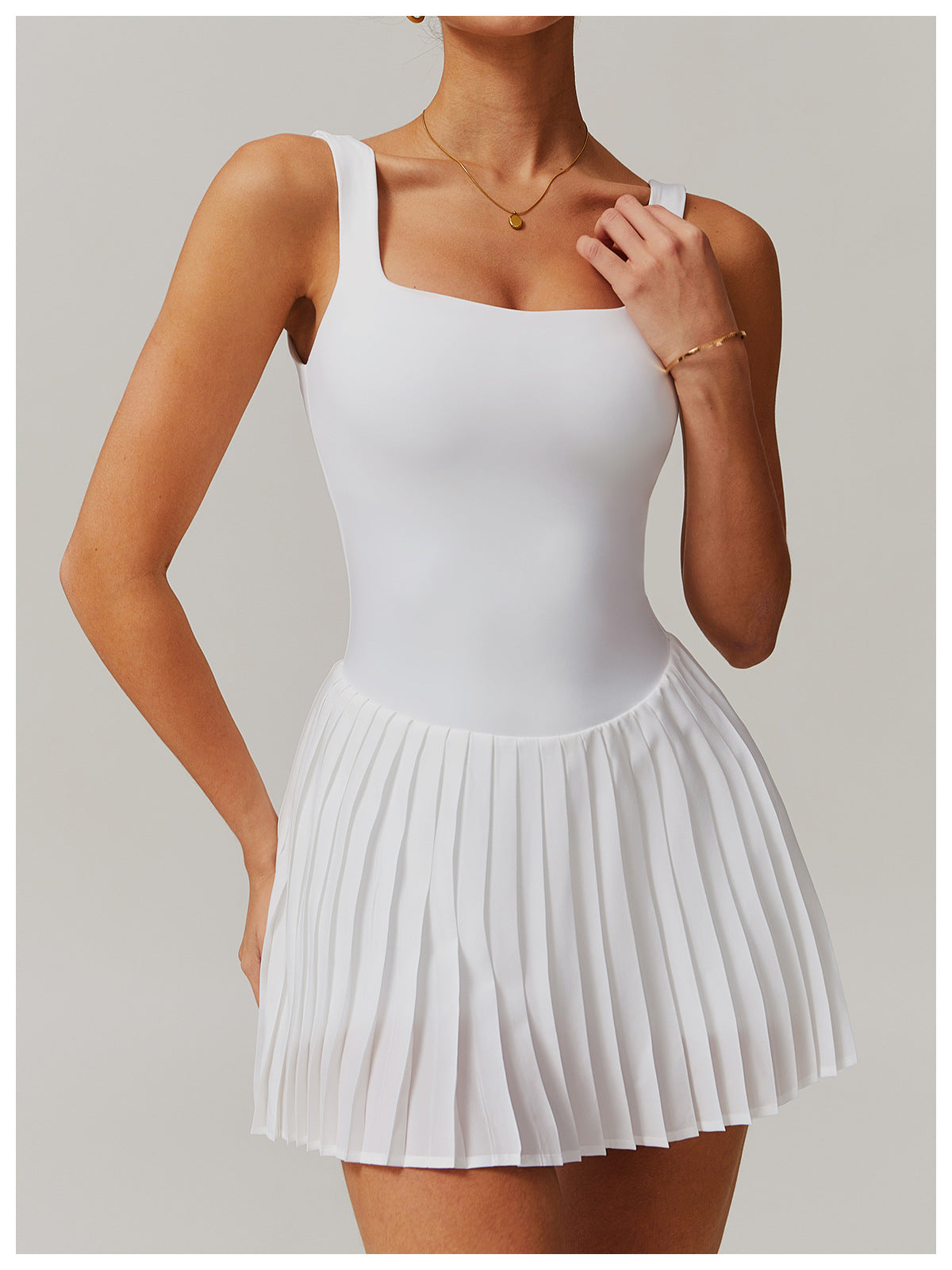 Pleated fitness dress