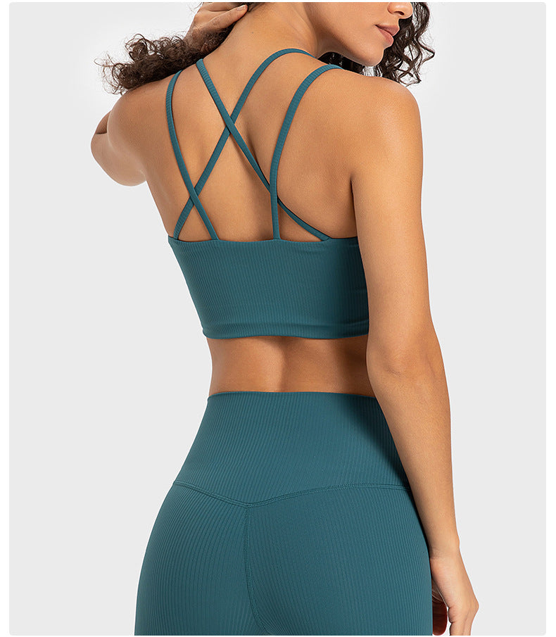 Cross back sports bra