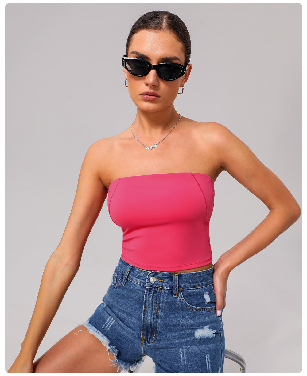 Quick dry seamless tube top