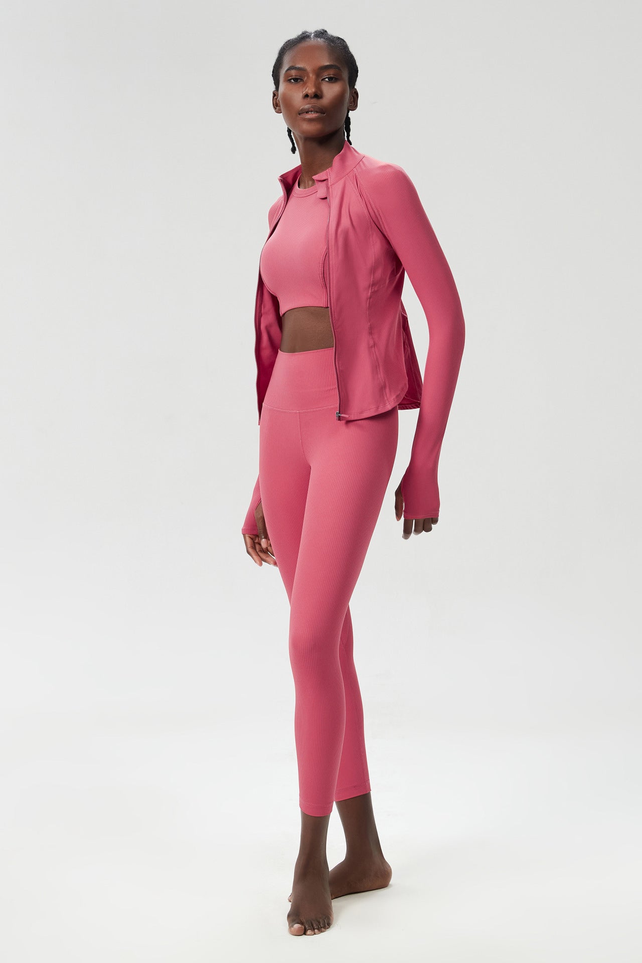 Light weight breathable zip front top