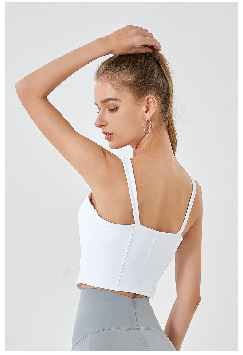 Corset look cropped vest