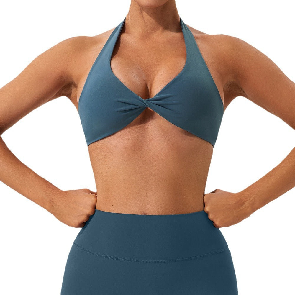 Halter neck sports bra