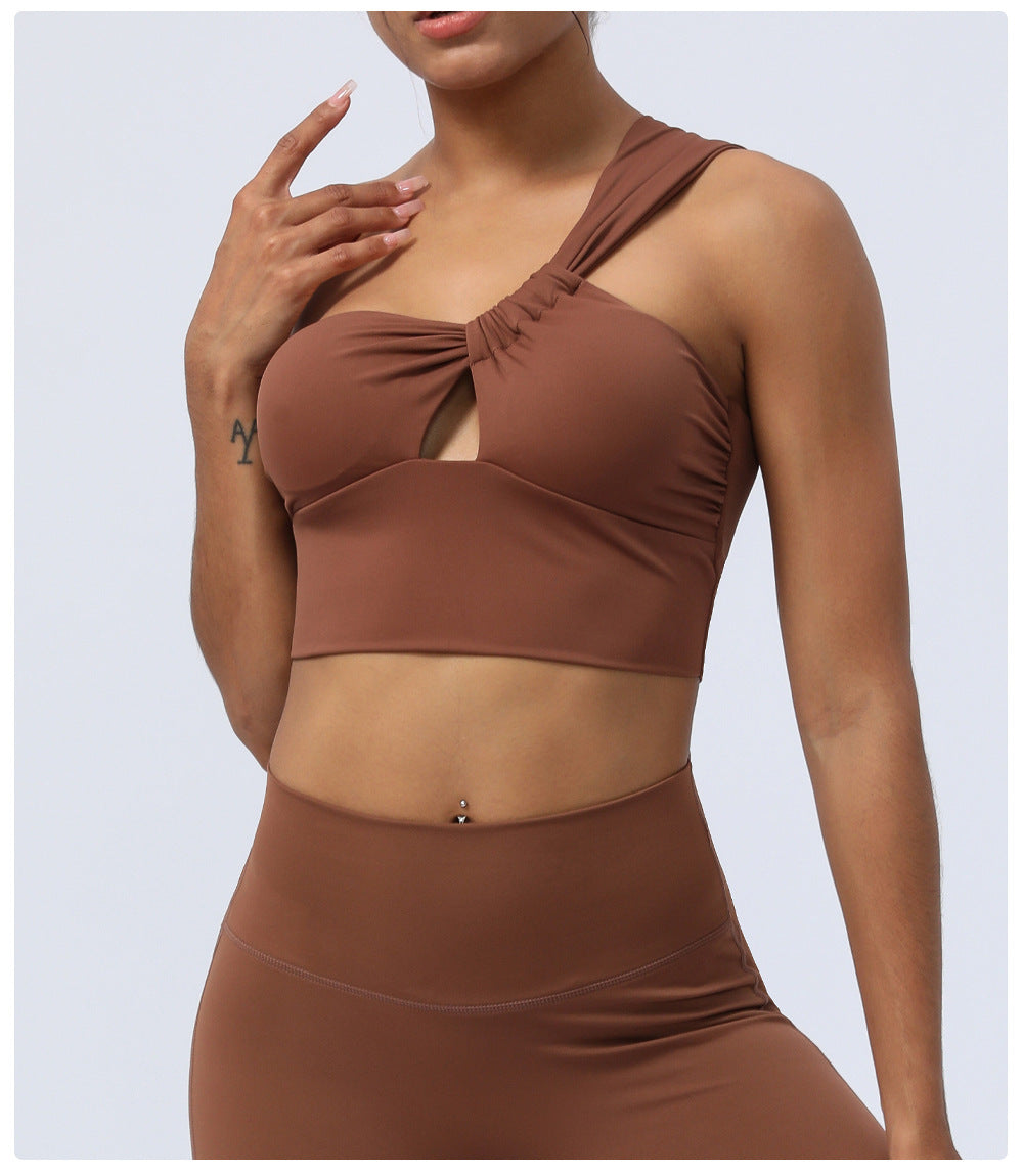 One shoulder sports bra