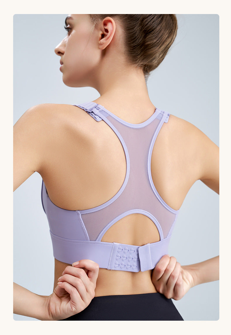 Seamless mesh back sports bra