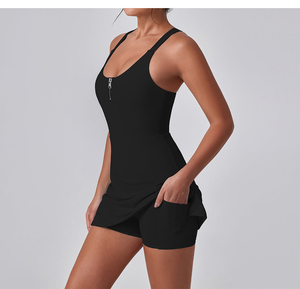 Zip front fitness dress