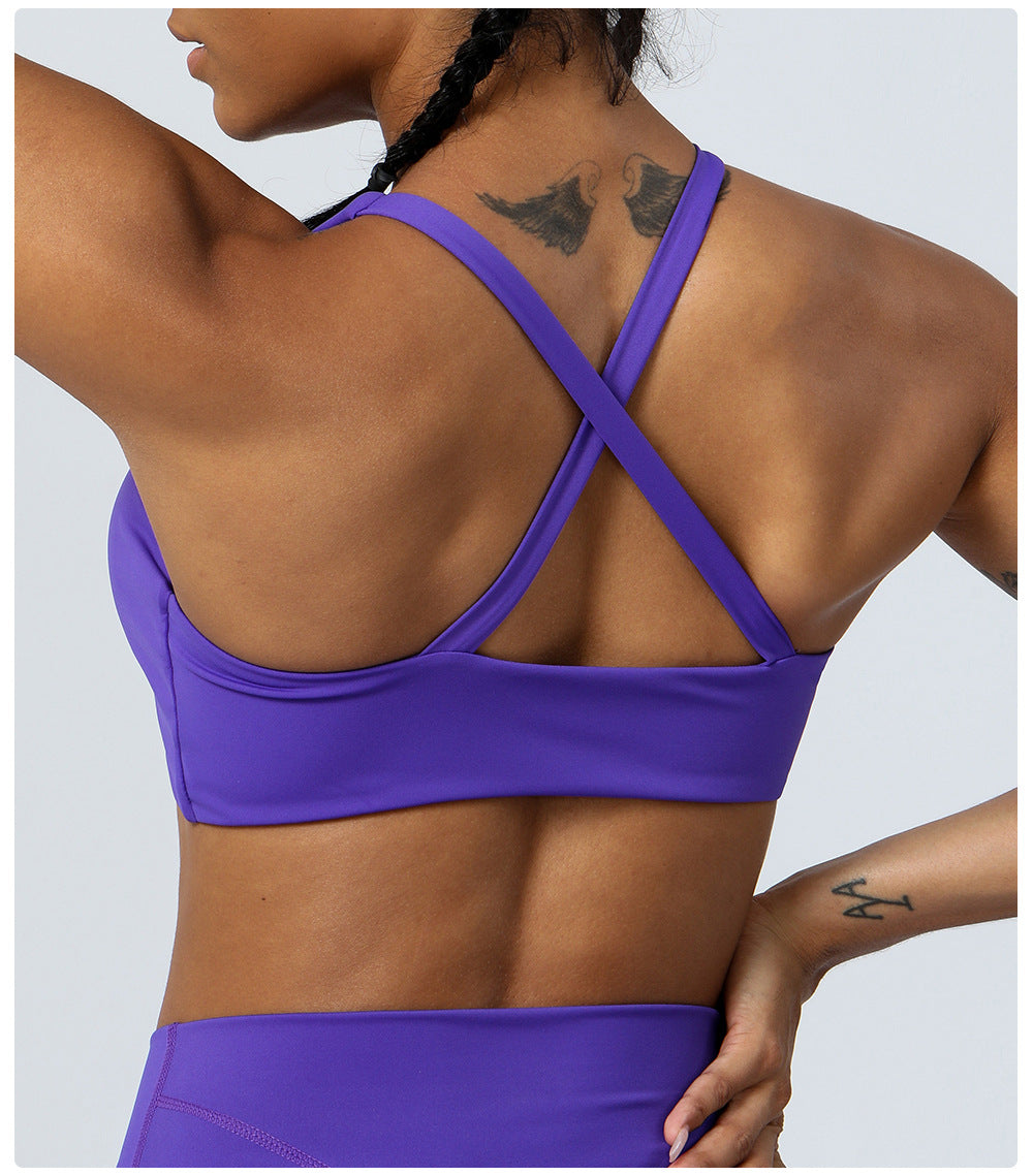 Cross back sports bra