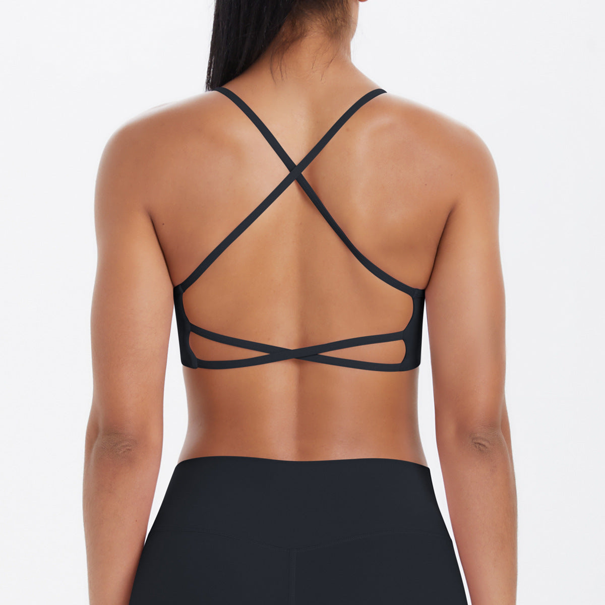 Cross over back sports bra