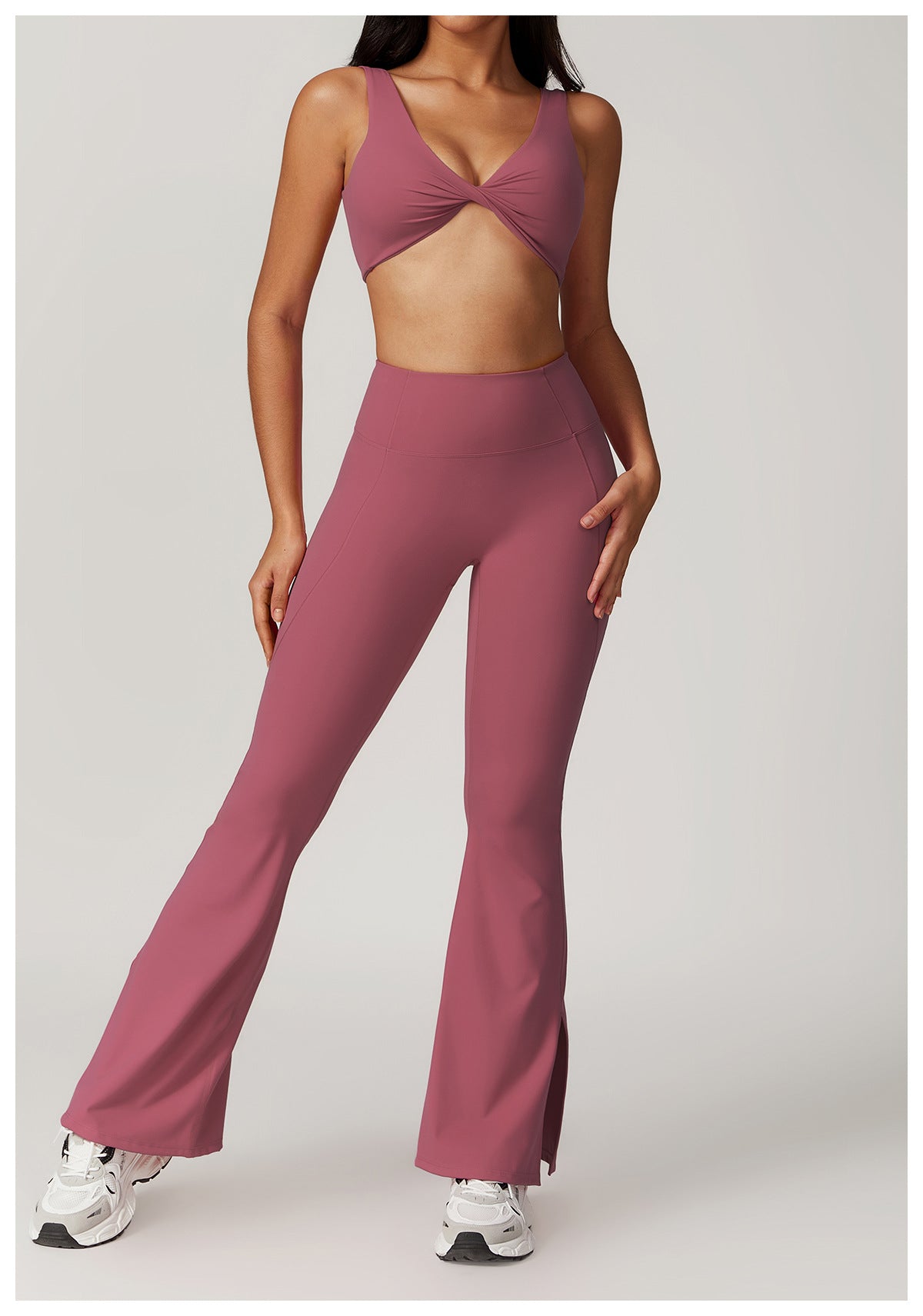 Twisted front sports bra