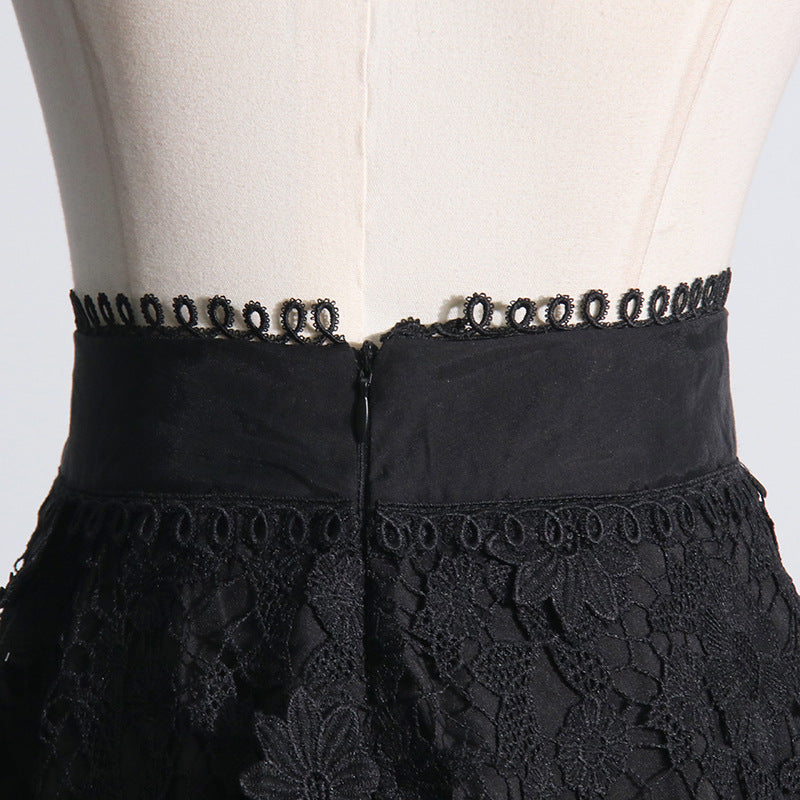 Embroidered lace skirt and top set