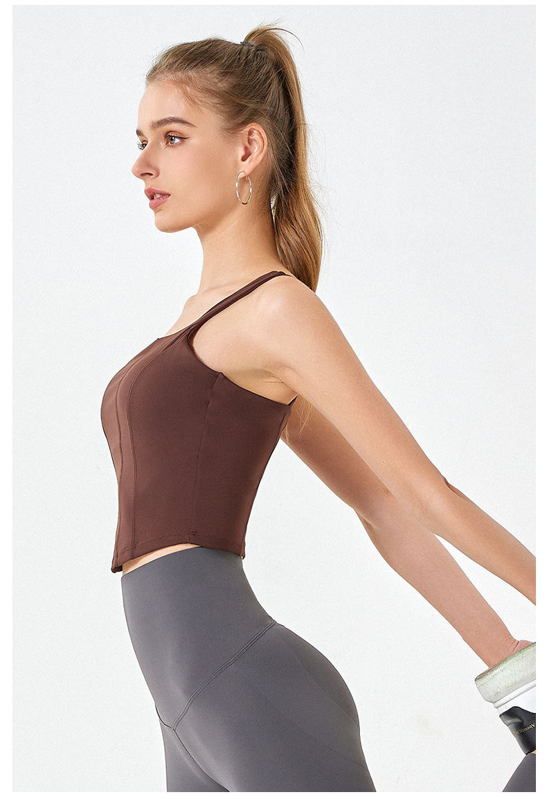 Corset look cropped vest