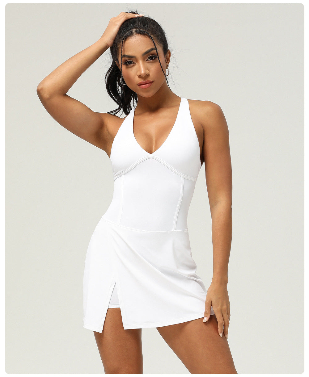 Quick dry slide slit dress