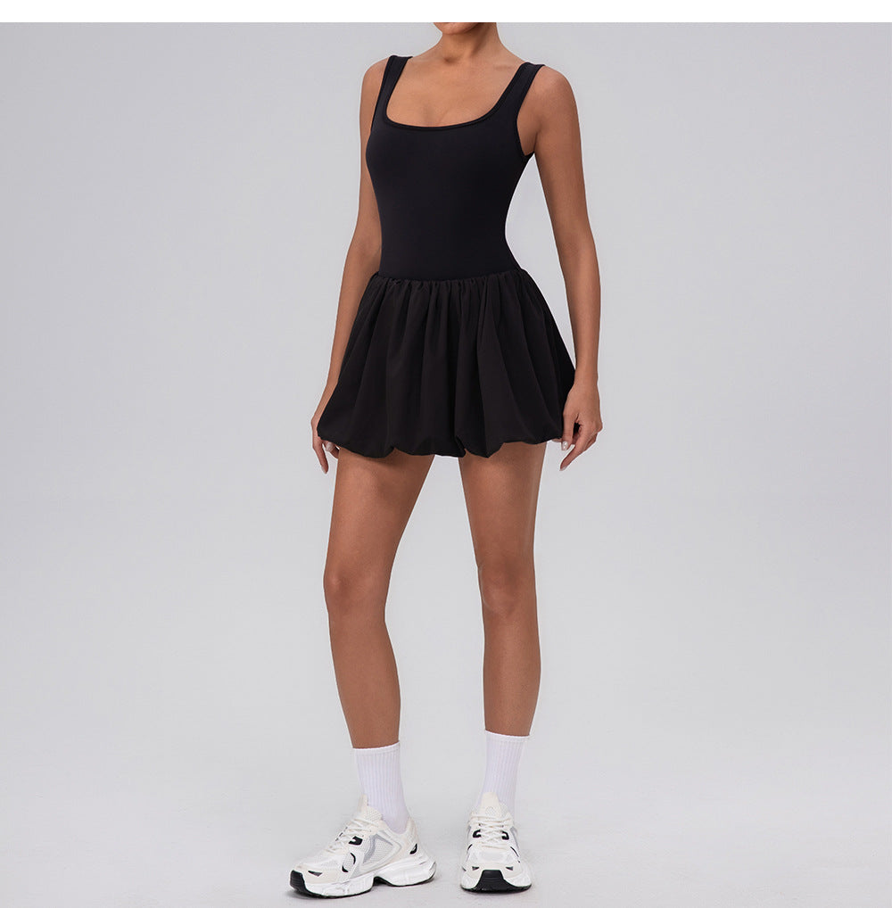 Balloon hem tennis skirt