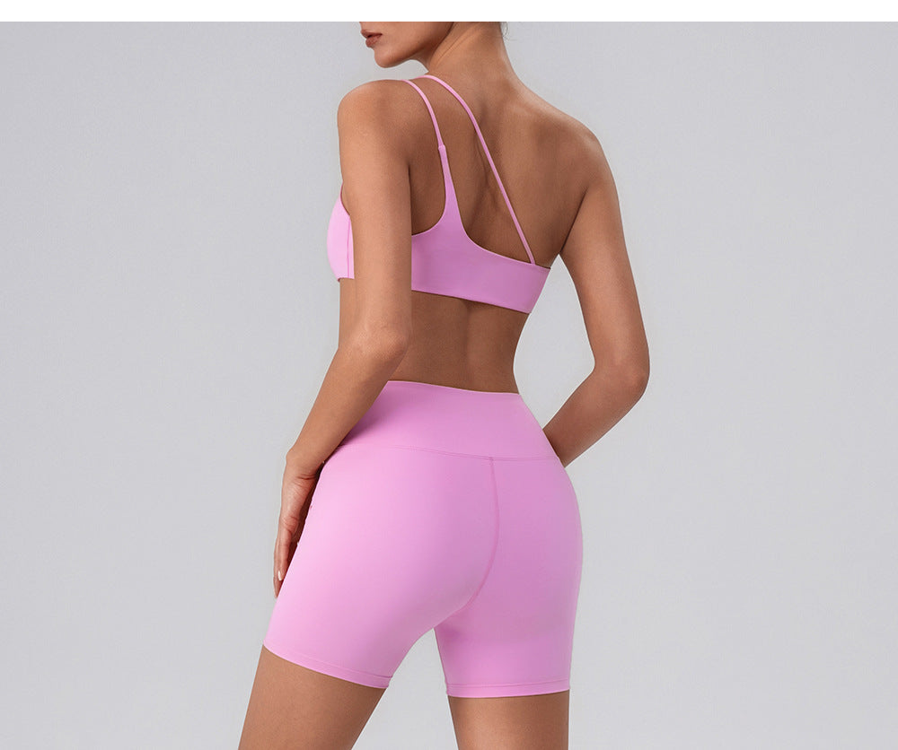 One shoulder sports bra