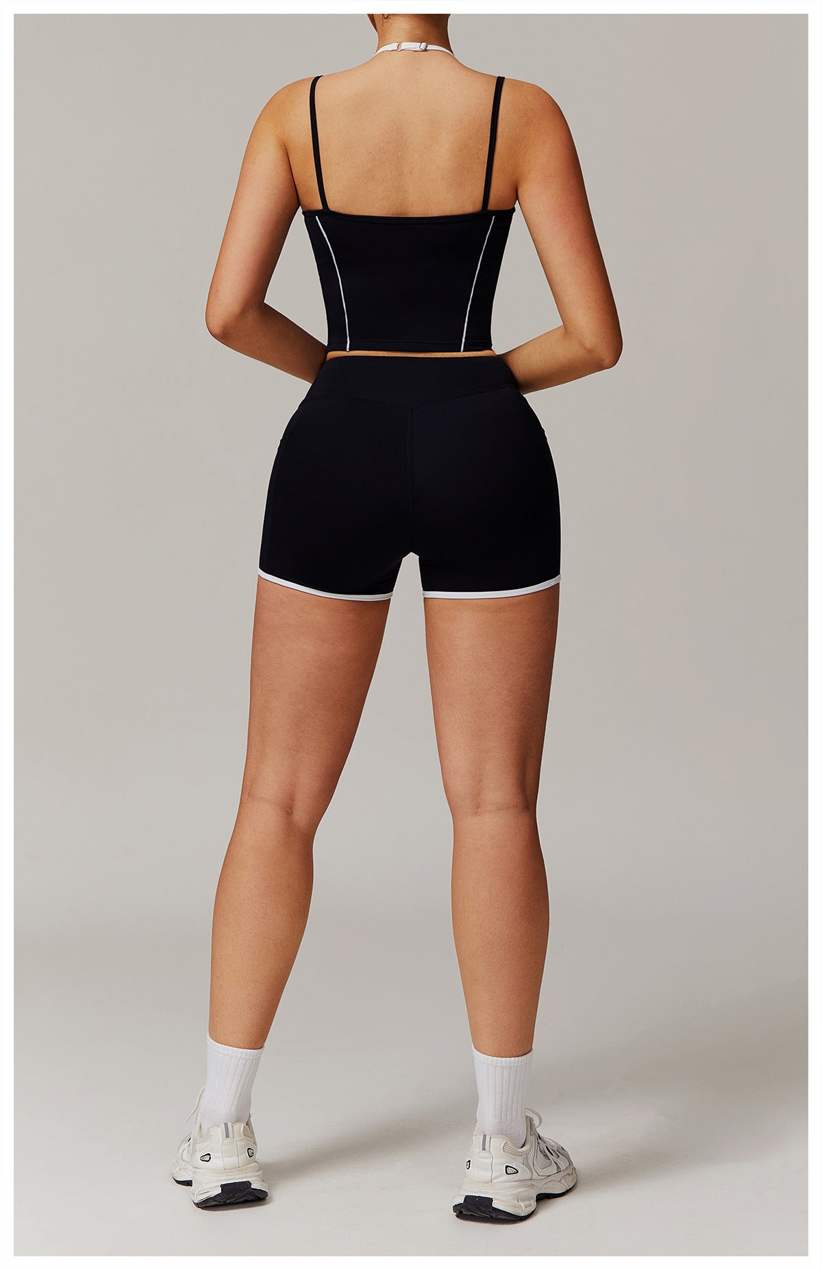 Matching two piece double strap vest & shorts set