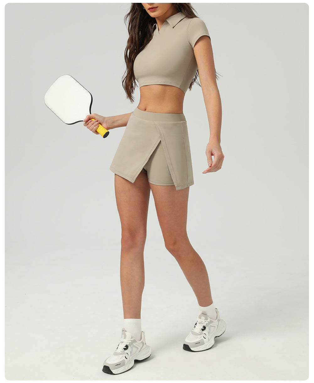 Side slit tennis skirt with pocket