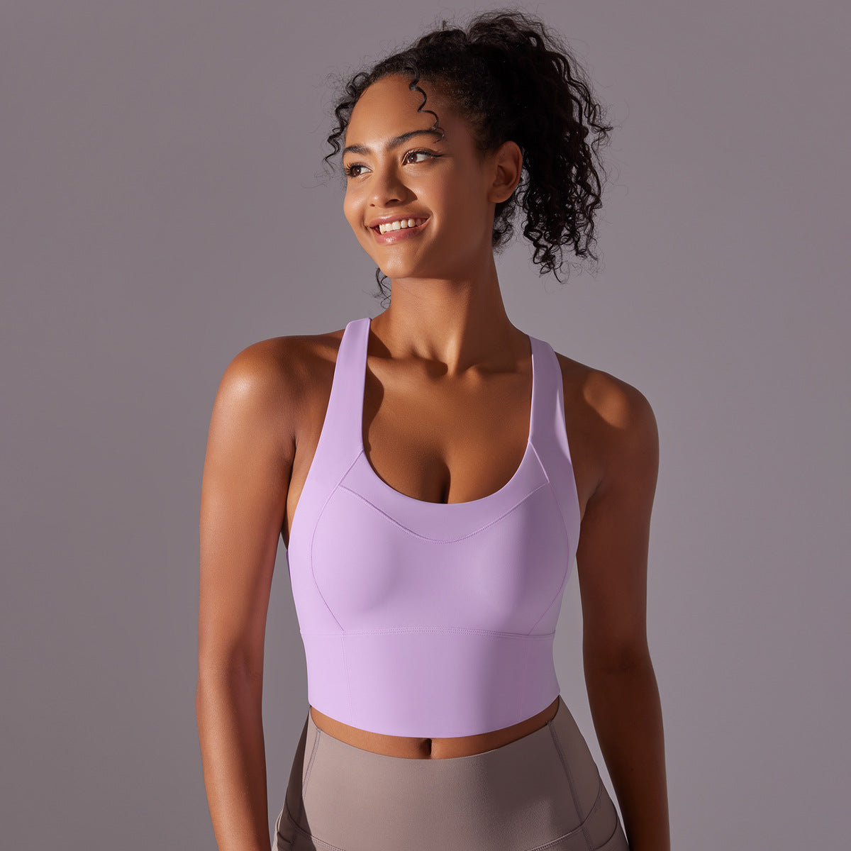 High support cross back bra