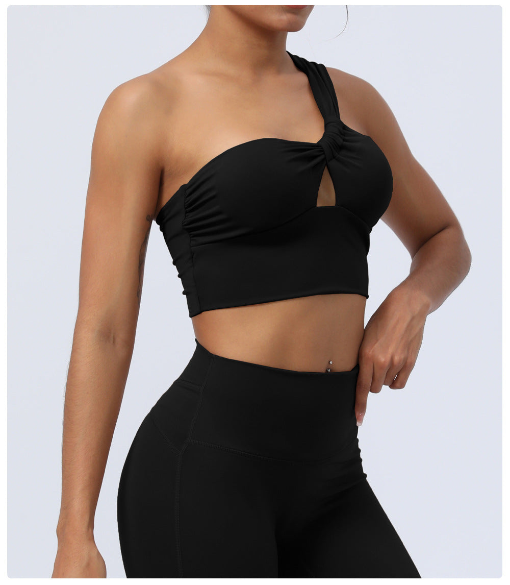 One shoulder sports bra