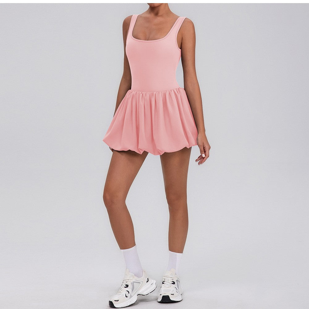 Balloon hem tennis skirt