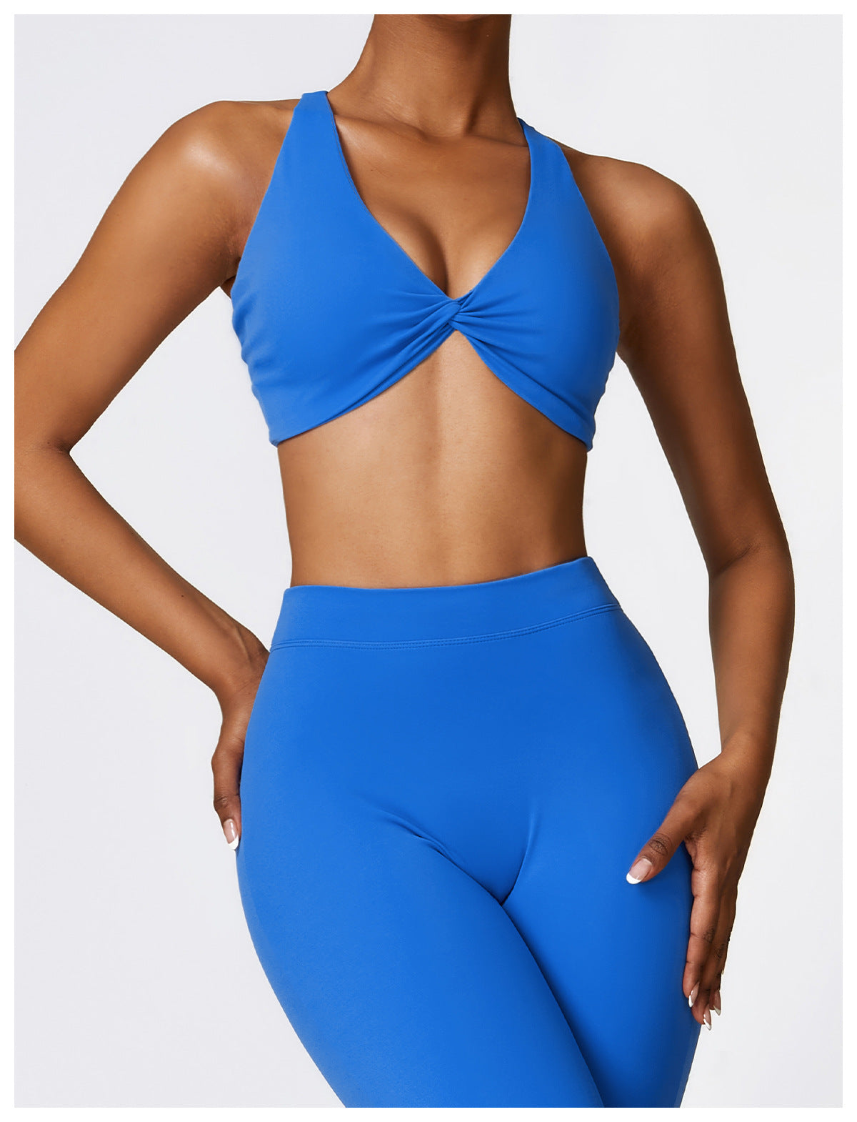 Twisted front sports bra