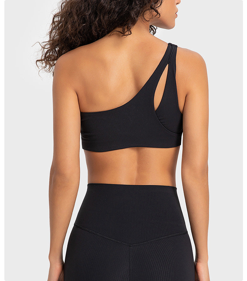 One shoulder sports bra