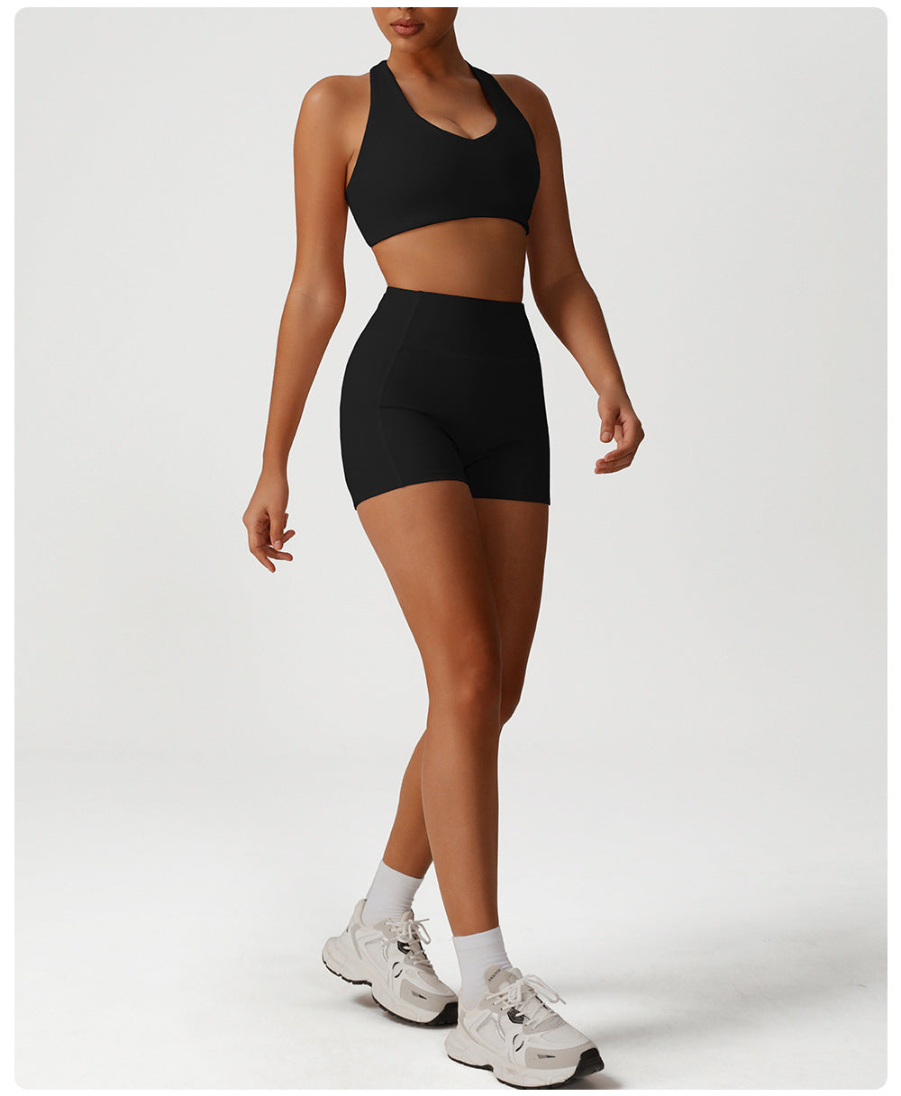 Cross back sports bra