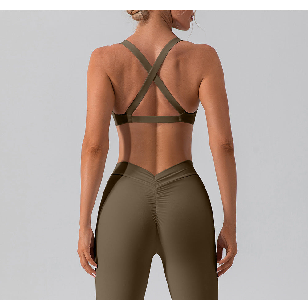 Twisted front sports bra
