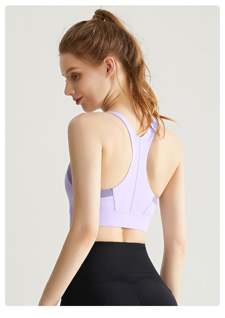 Zip front sports bra