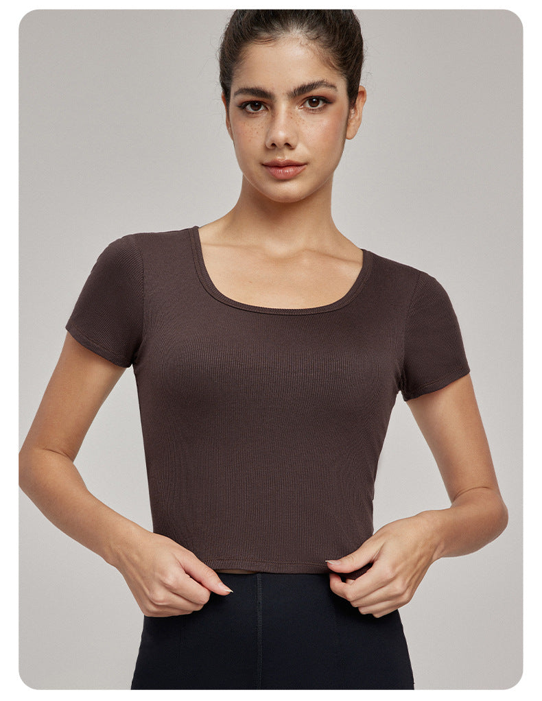 Short sleeve cropped top