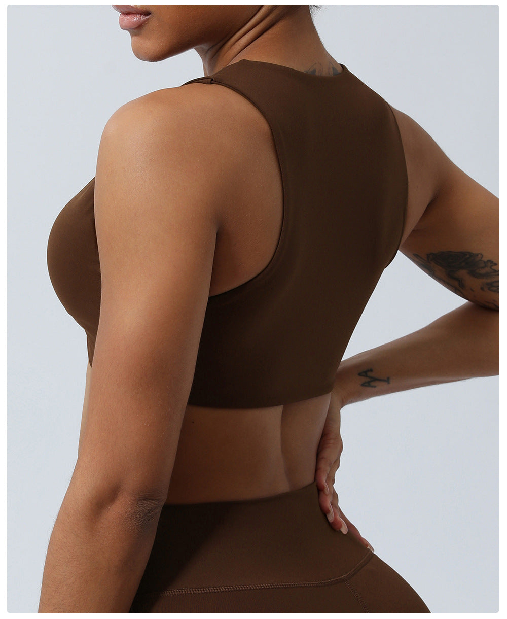 Twisted front sports bra