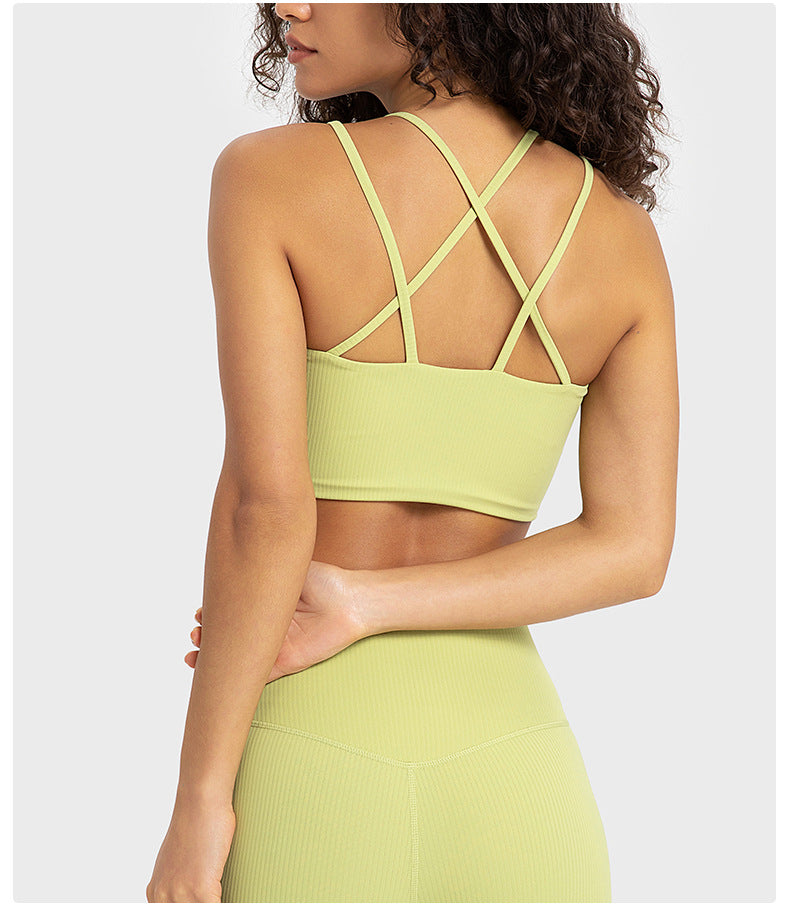 Cross back sports bra