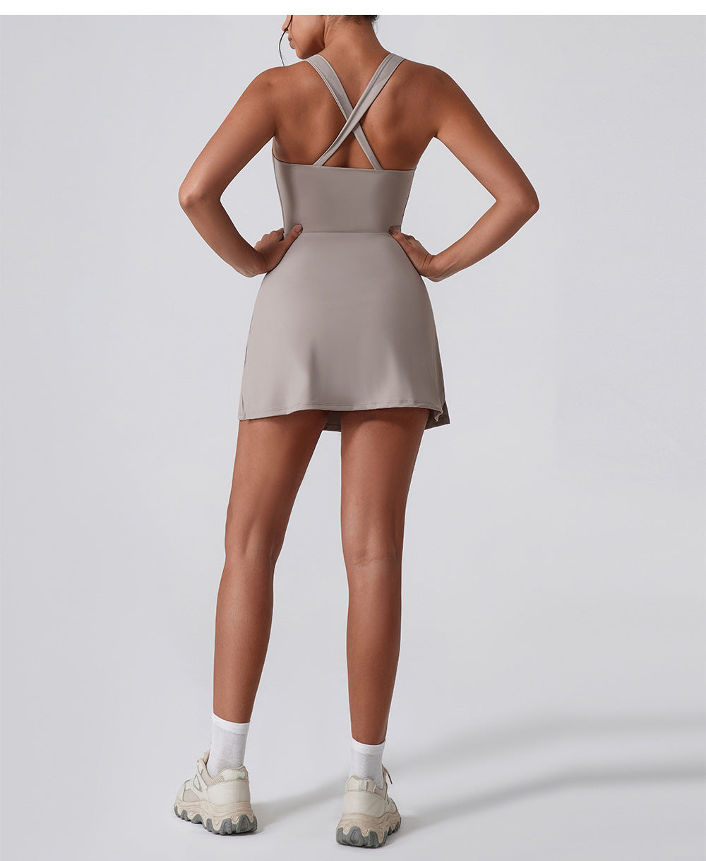 Zip front fitness dress