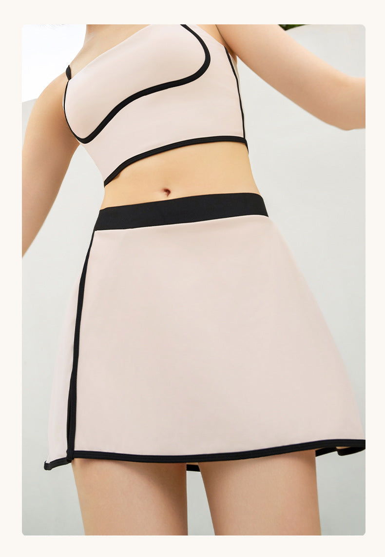 Contrast side split skort