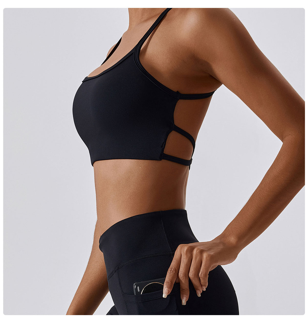 Cross back sports bra