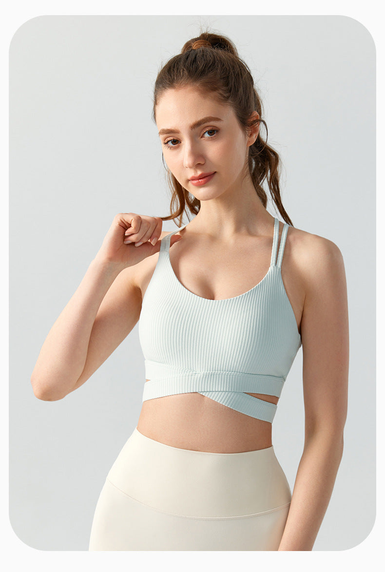 Ribbed fitness bra