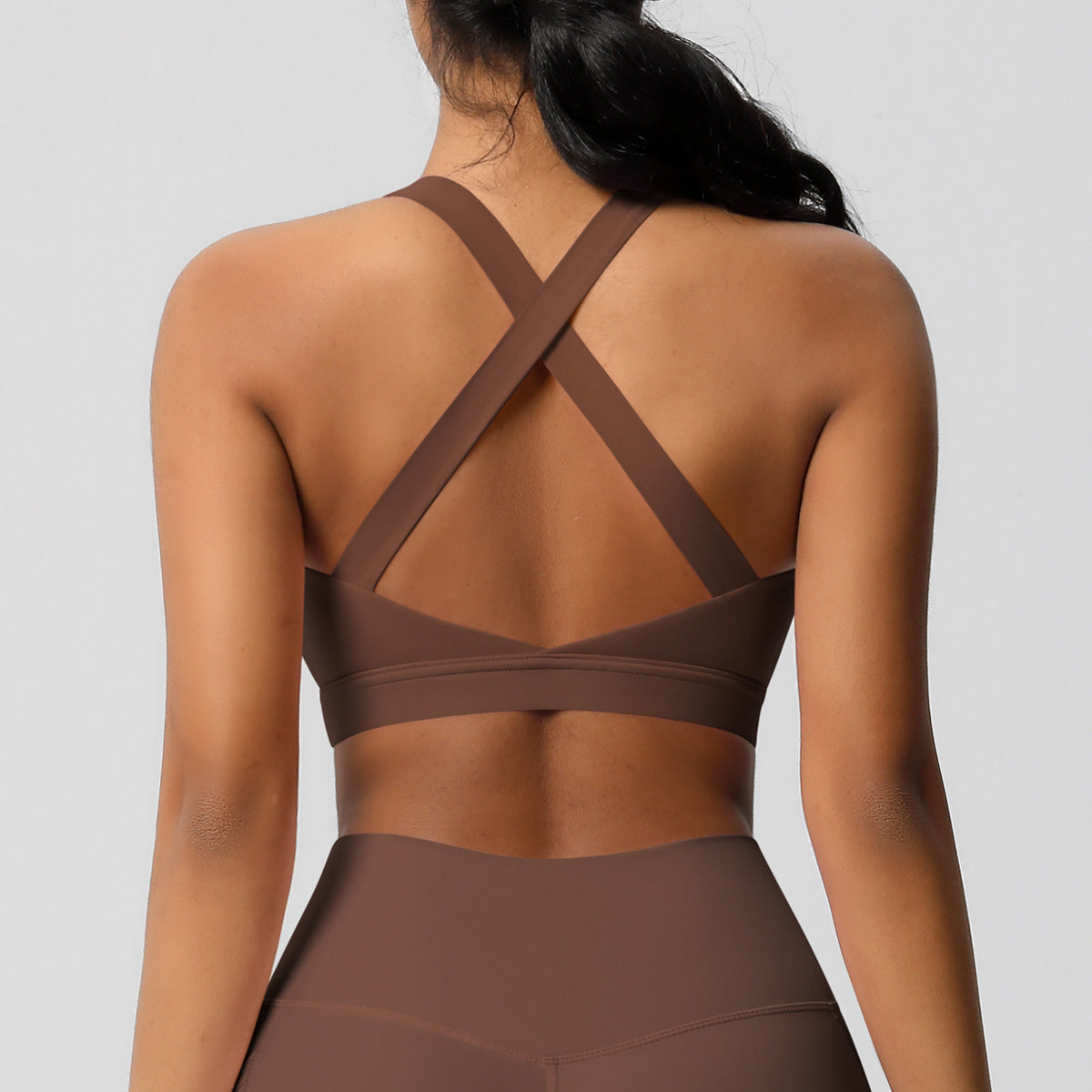 Cross back sports bra