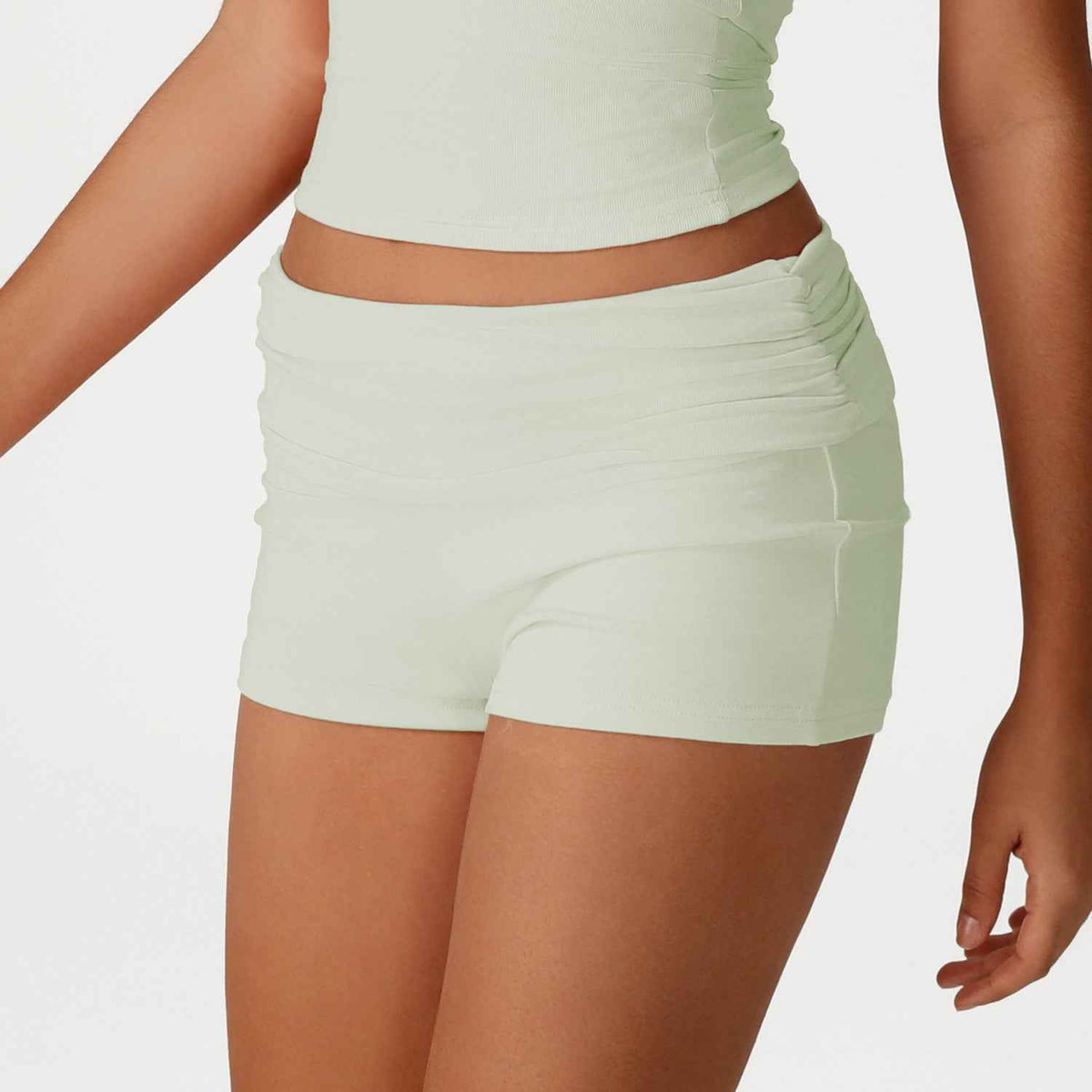 Pleated waist soft hot pants