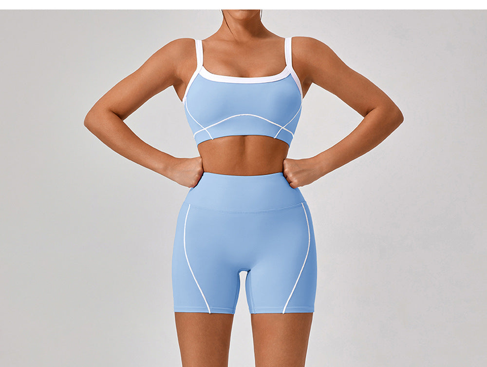 Contrast trim high support bra