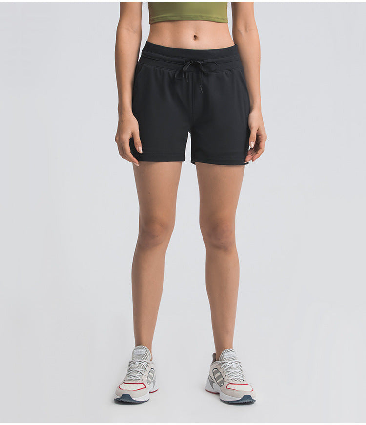 Casual workout shorts with drawstring