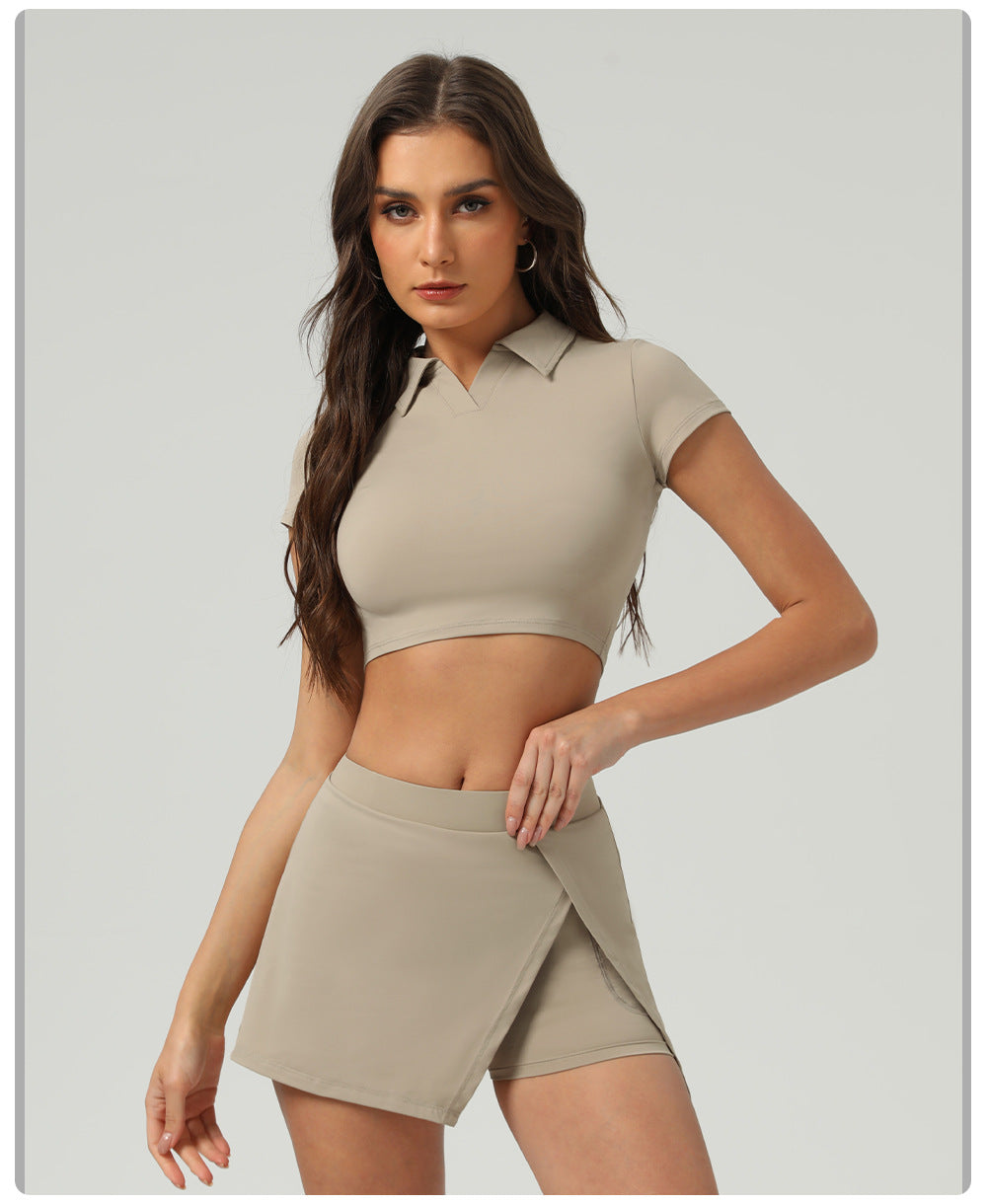 Side slit tennis skirt with pocket