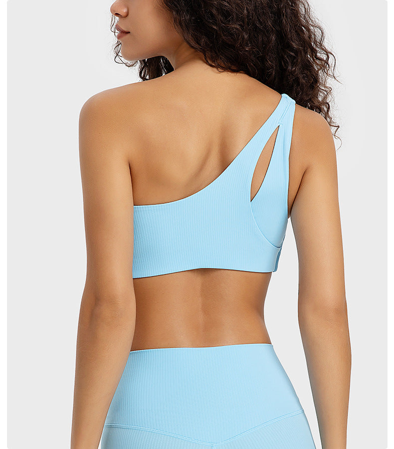One shoulder sports bra