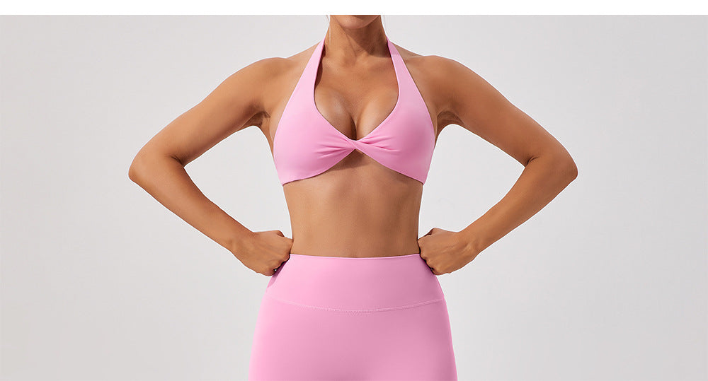 Halter neck sports bra