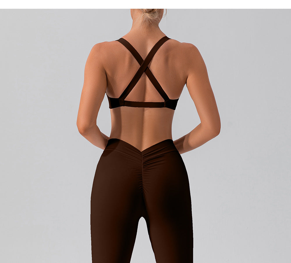Twisted front sports bra
