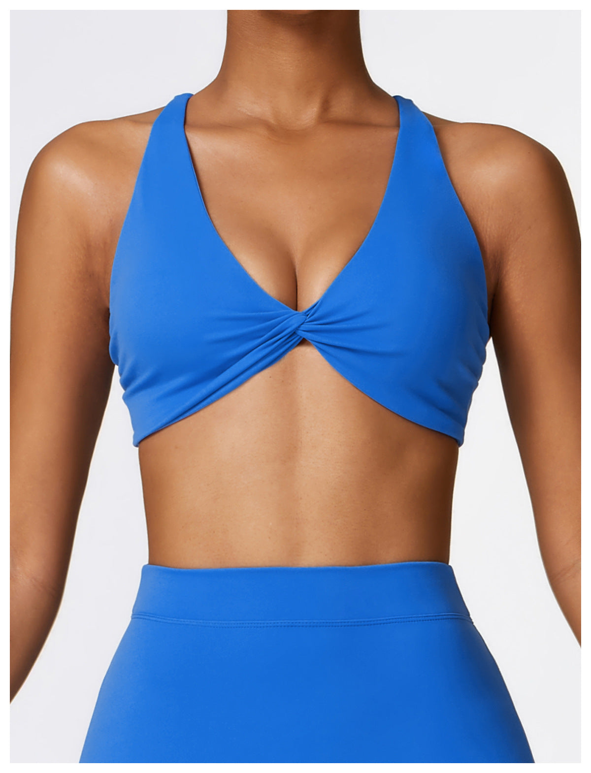 Twisted front sports bra