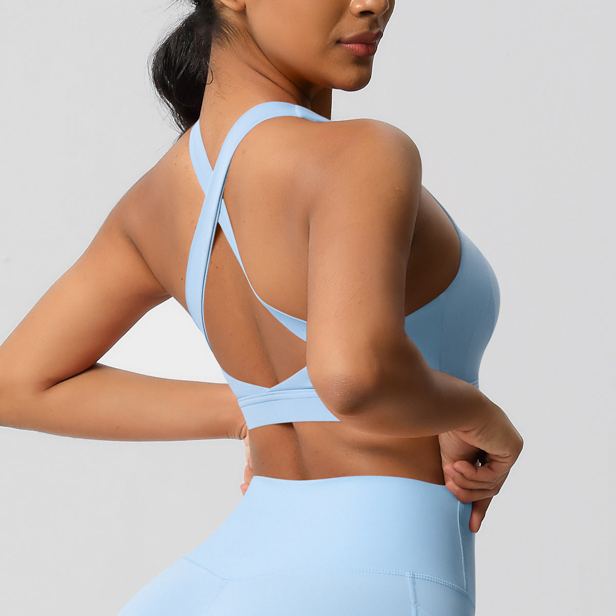 Cross back sports bra