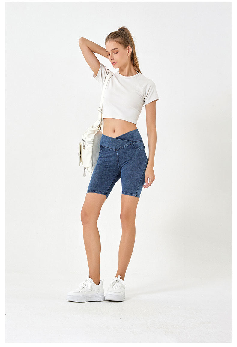 Denim look cycling shorts